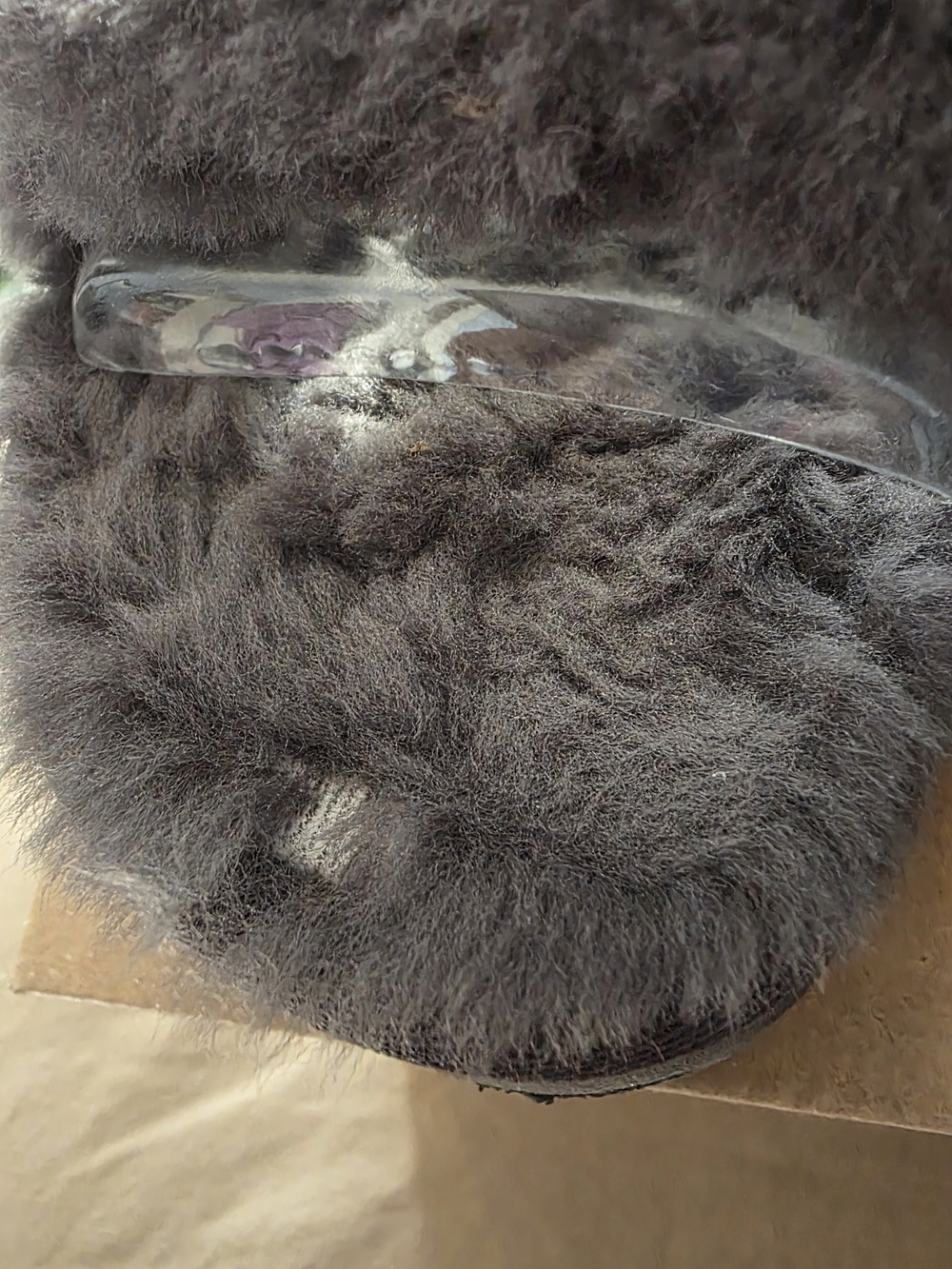 UGG Women's Charcoal Fluff Slide — Plush Shearling Strap - Picture 9 of 9